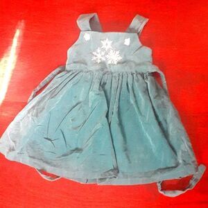 Adorable turquoise girls overall dress 4